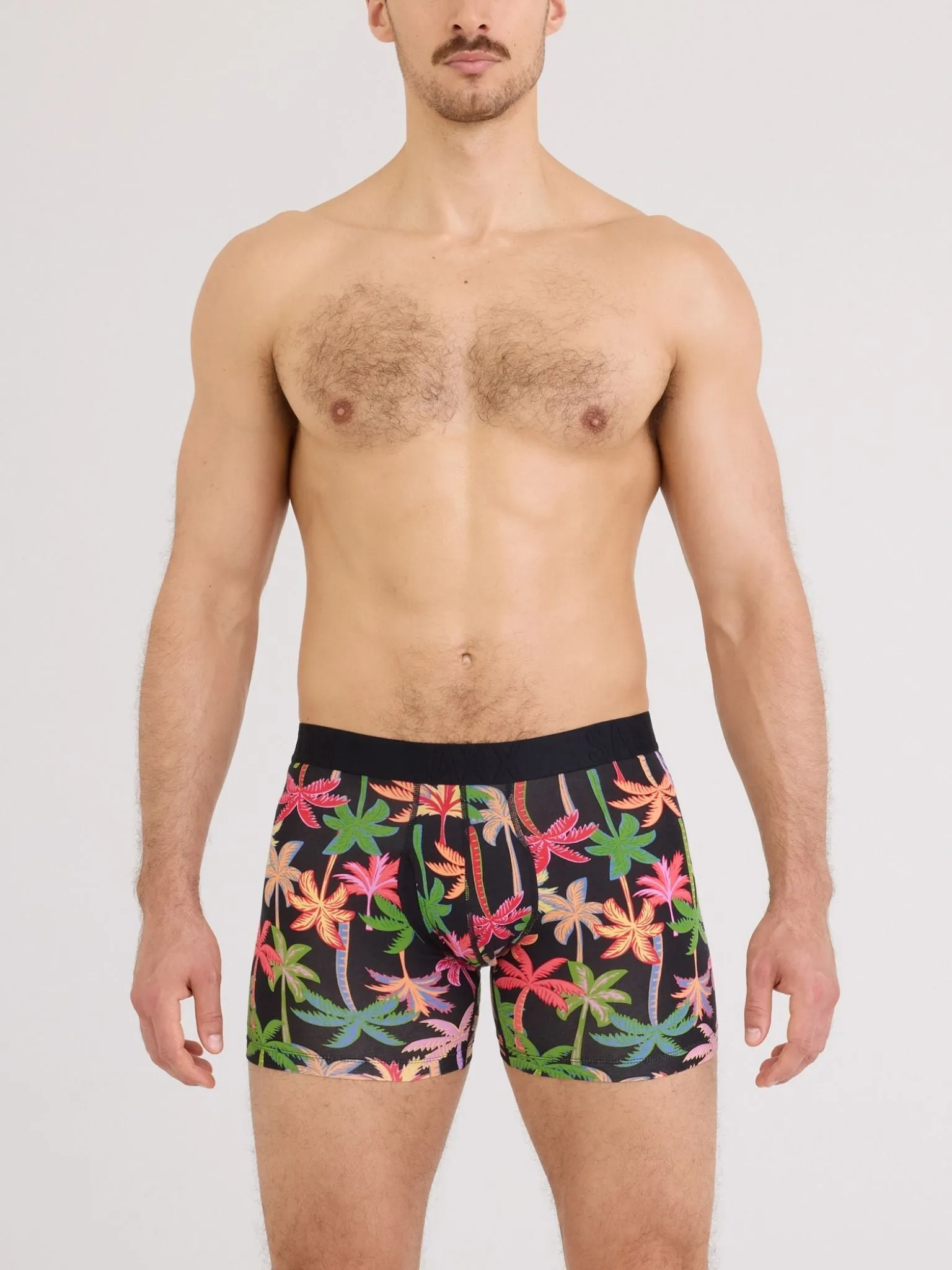 Signature Lace® Low Rise Printed Thong And SAXX Drop Temp Cooling Cotton Boxer Brief Mixed Palms-Black sold by Hanky Panky product image thumbnail 4
