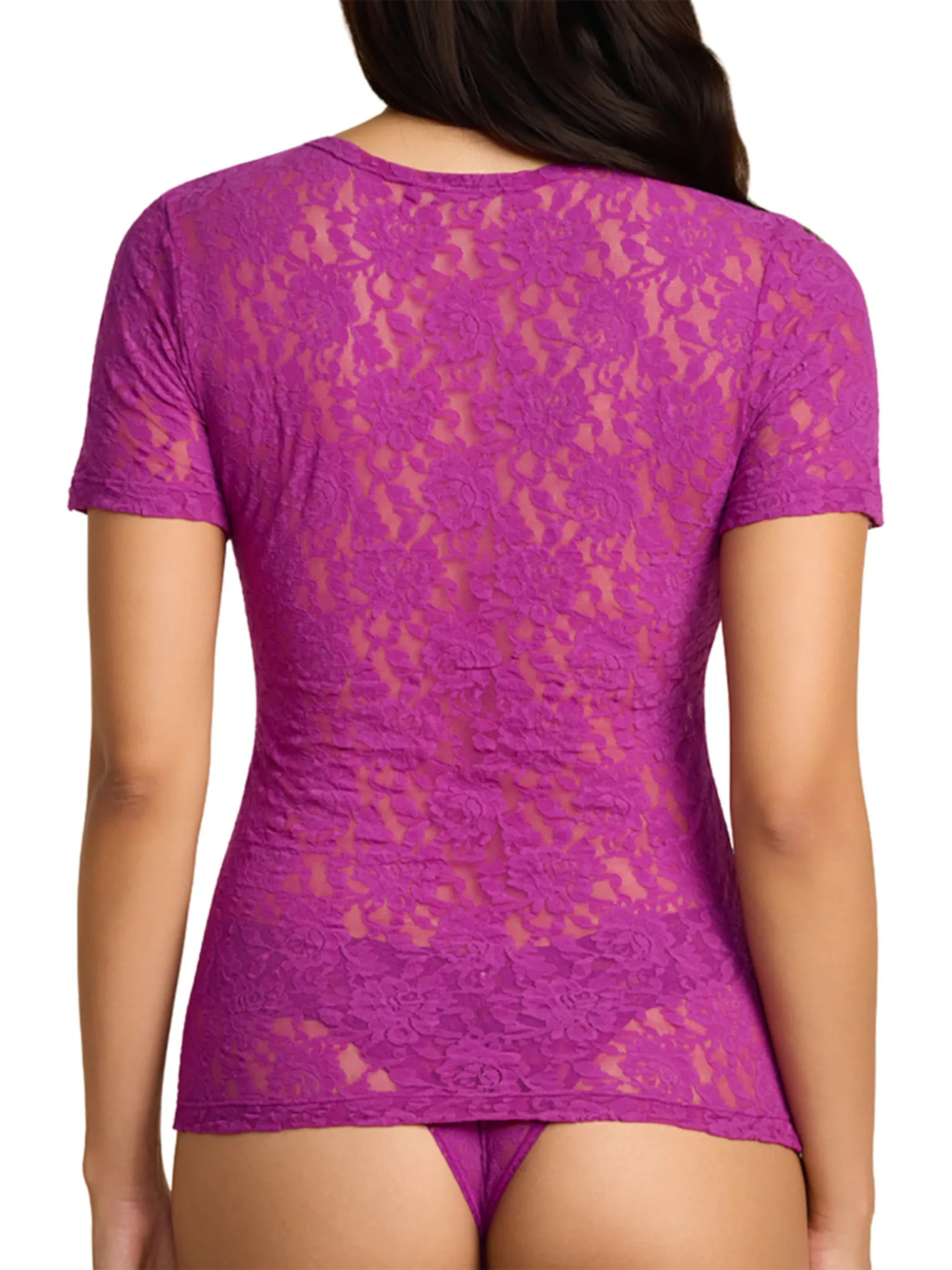 Signature Lace® Short Sleeve Top Boysenberry Purple sold by Hanky Panky product image thumbnail 2