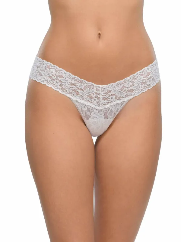 Signature Lace® Low Rise White Thong made by Hanky Panky