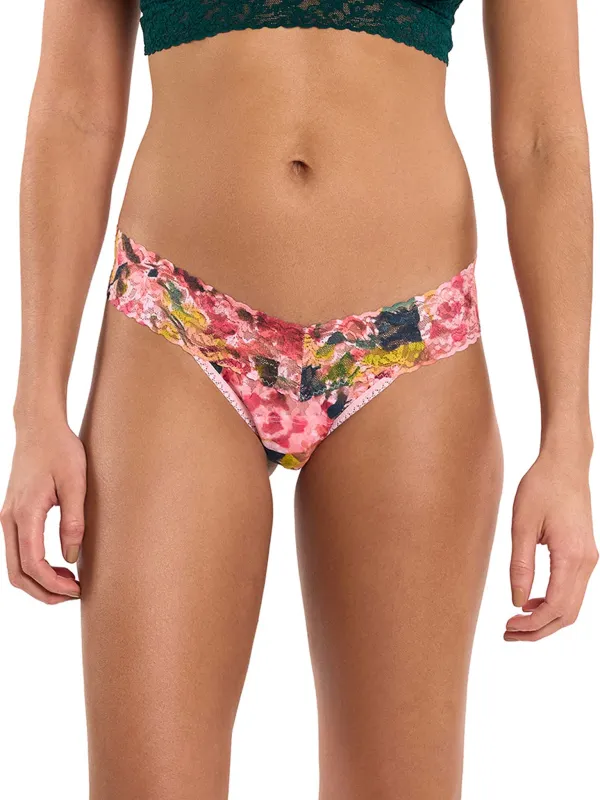Printed Signature Lace® Low Rise Thong Floral Masterpiece made by Hanky Panky