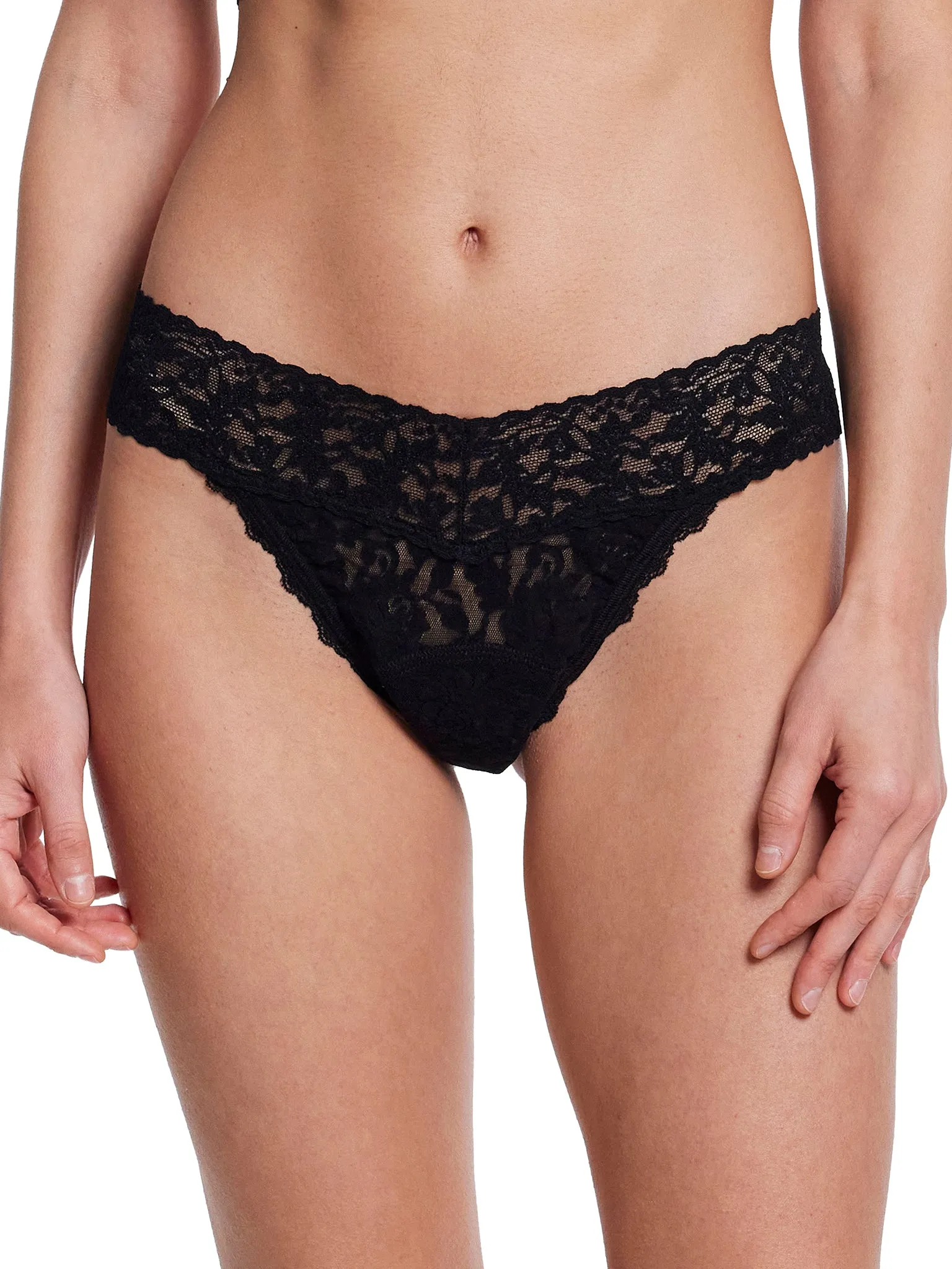 2 Pack Signature Lace® Leakproof Original Rise Thong Black sold by Hanky Panky product image thumbnail 2