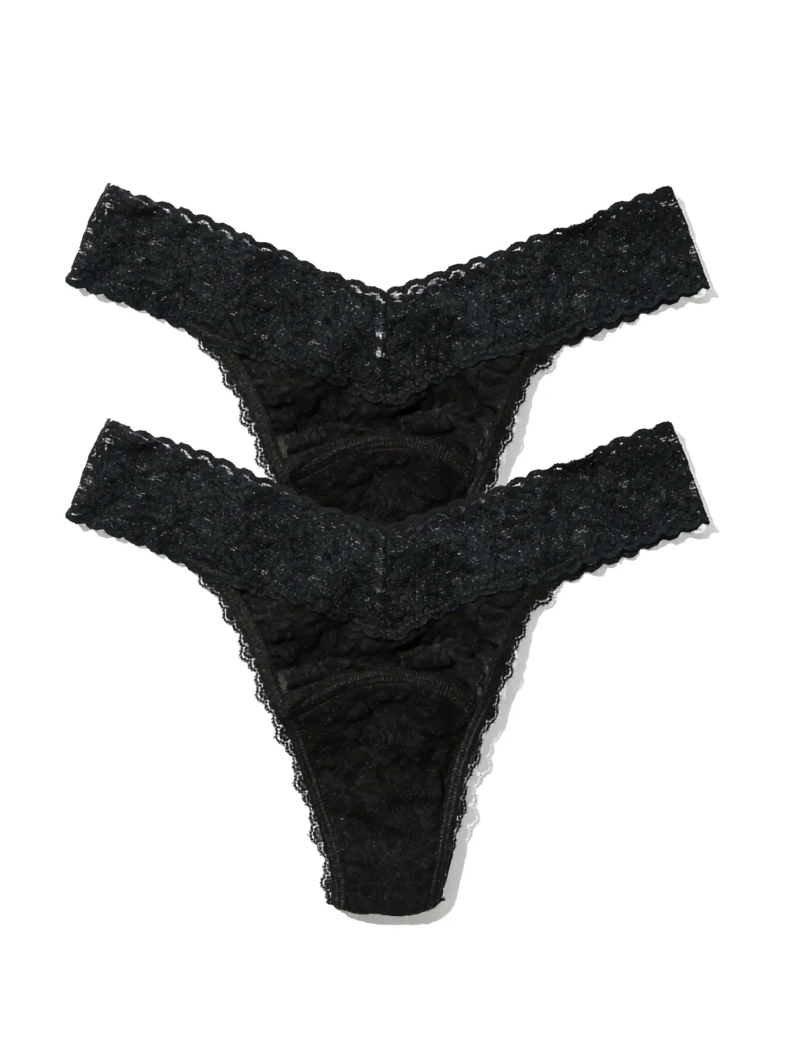 2 Pack Signature Lace® Leakproof Original Rise Thong Black sold by Hanky Panky
