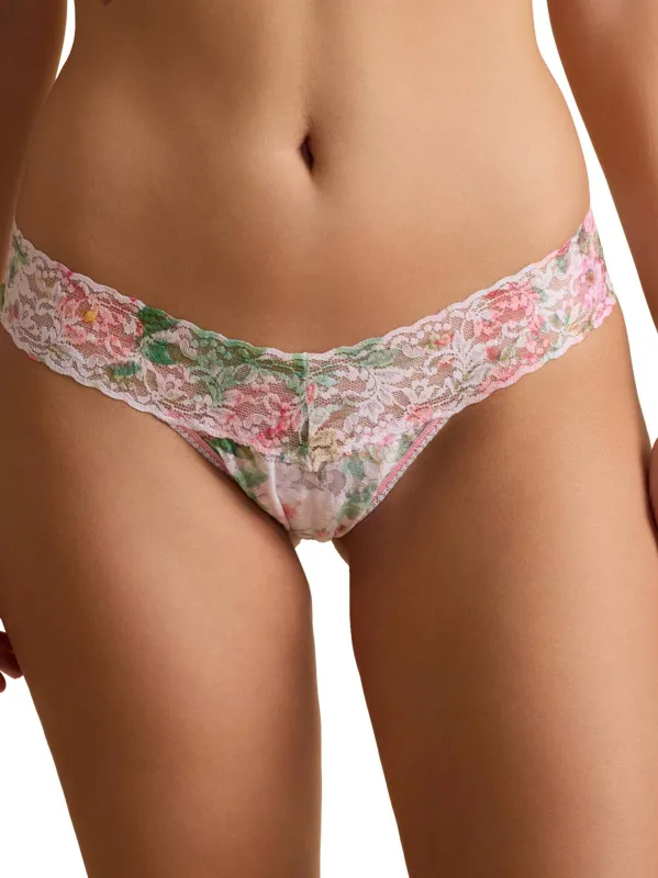 Printed Signature Lace® Low Rise Thong Rococo Rose Pink Sale made by Hanky Panky