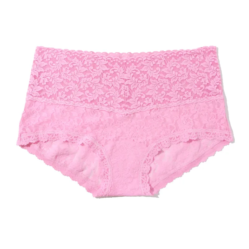 Plus Size Retro Lace Boyshort Strawberry Lemonade Pink Sale made by Hanky Panky
