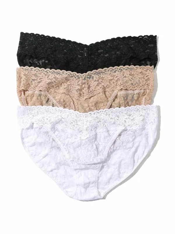 3 Pack Signature Lace V-Kinis made by Hanky Panky