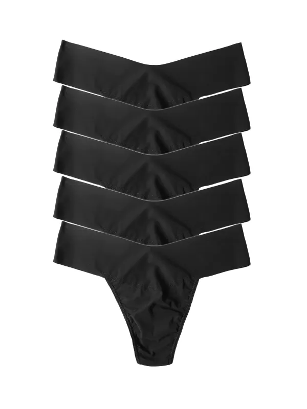 5 Pack BreatheSoft™ Natural Rise Thong made by Hanky Panky