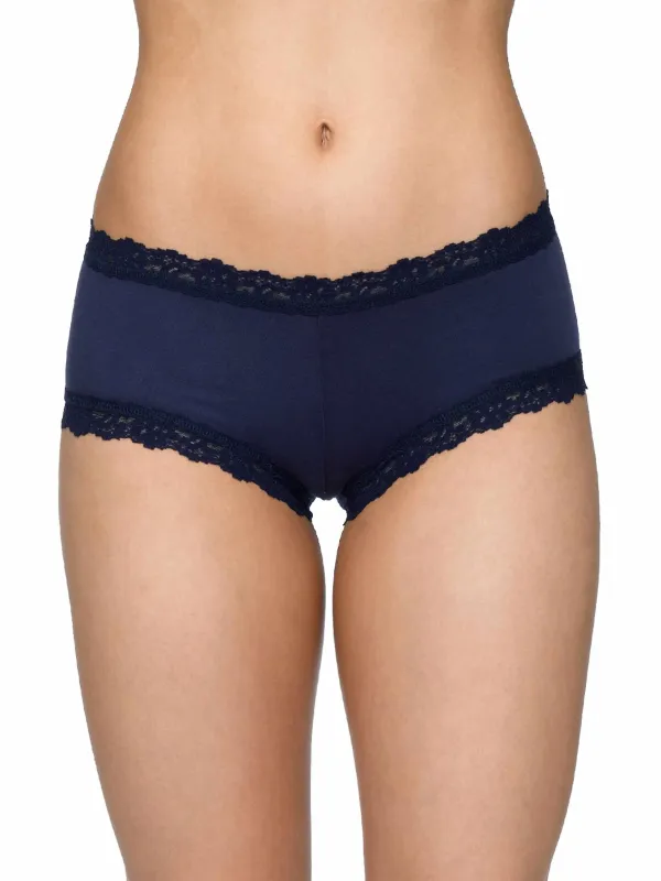 Supima® Cotton Boyshort Navy made by Hanky Panky
