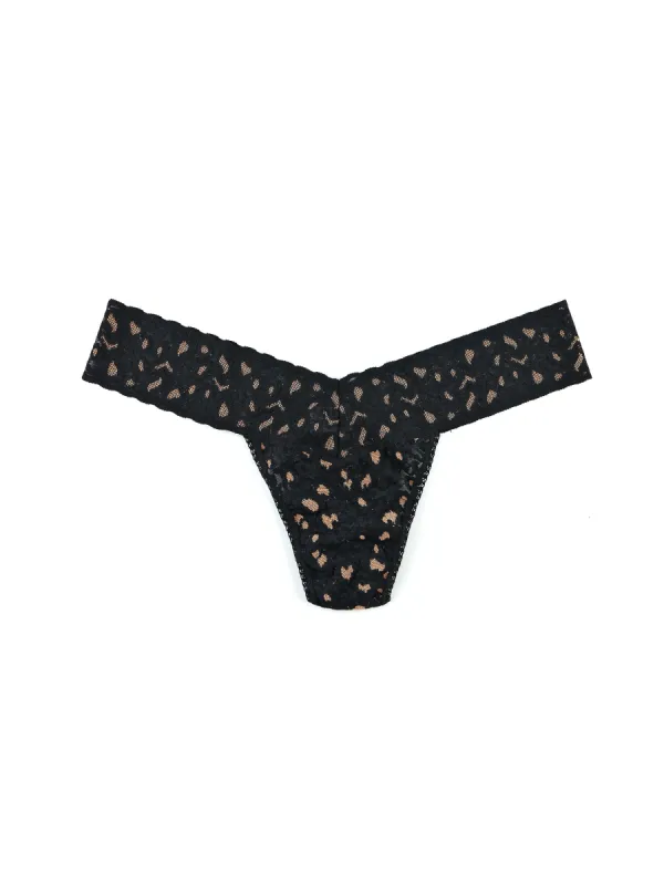 Cross Dyed Leopard Low Rise Thong sold by Hanky Panky