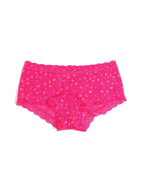 Cross-Dyed Leopard Boyshort Siesta Pink sold by Hanky Panky