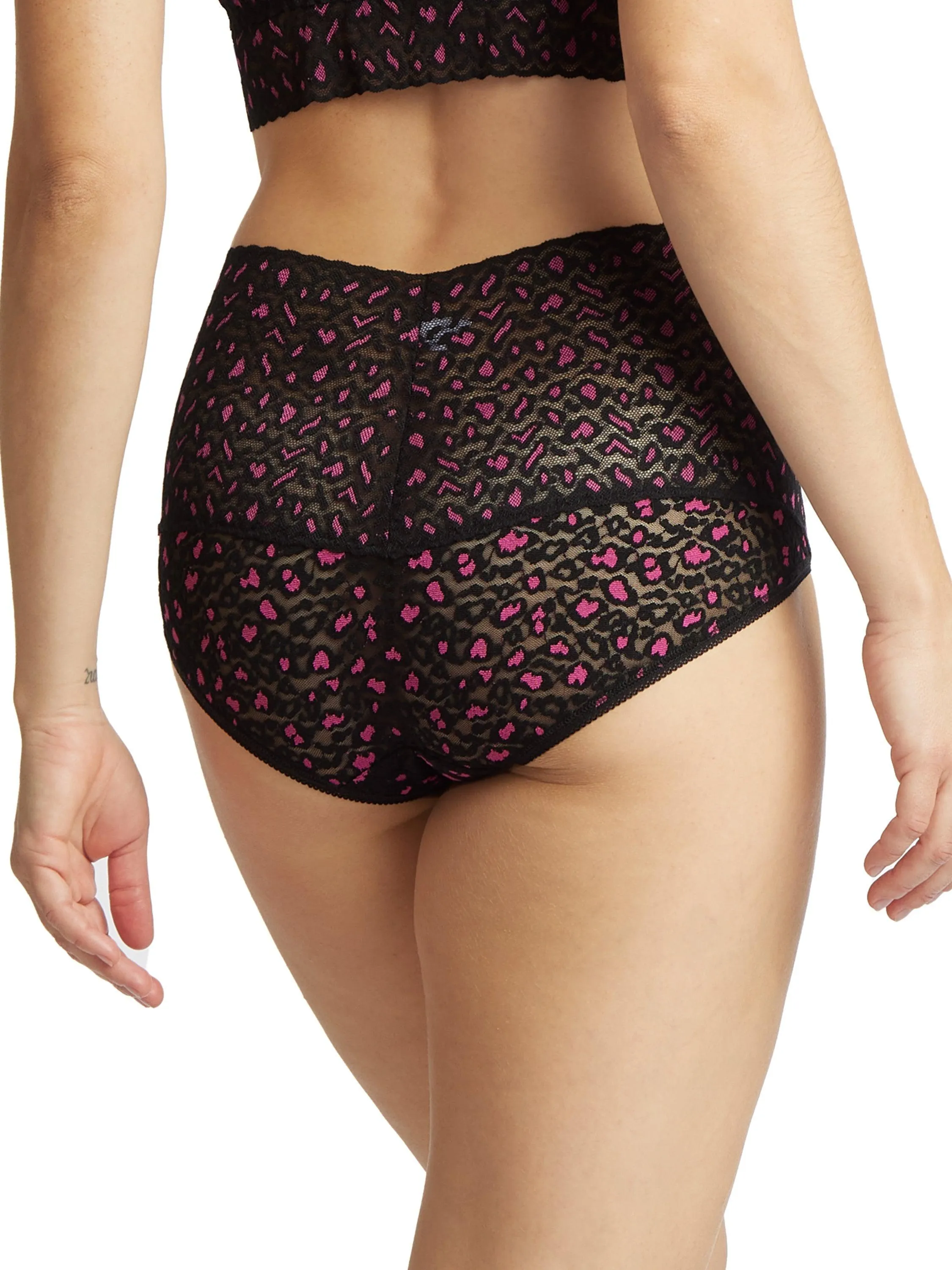 Cross Dyed Leopard Retro V-Kini Black/ Tulip Pink sold by Hanky Panky product image thumbnail 3