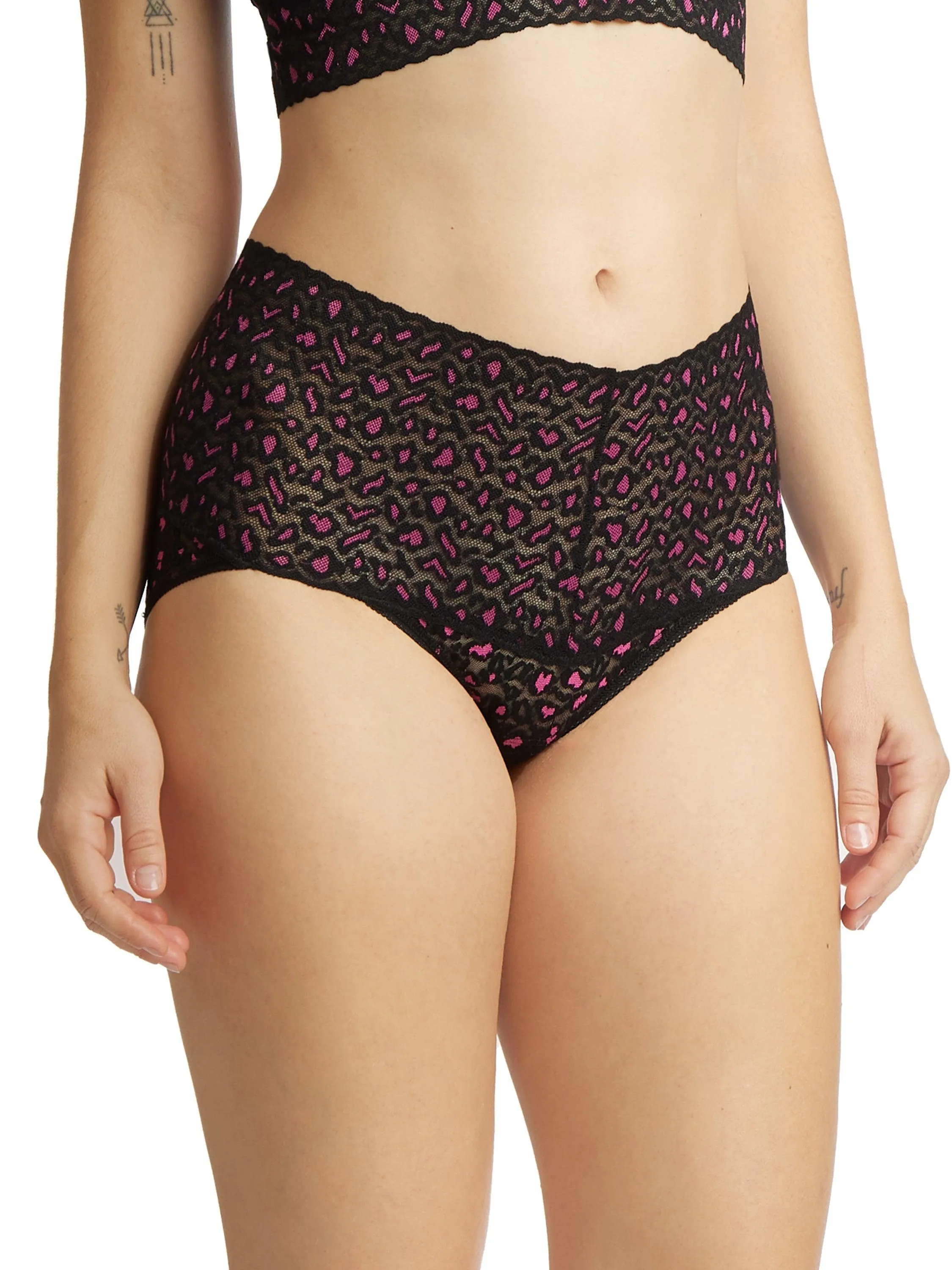 Cross Dyed Leopard Retro V-Kini Black/ Tulip Pink sold by Hanky Panky product image thumbnail 2