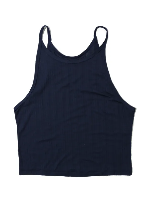 MellowLuxe™ High Neck Crop Cami Bicoastal Blue Sale sold by Hanky Panky