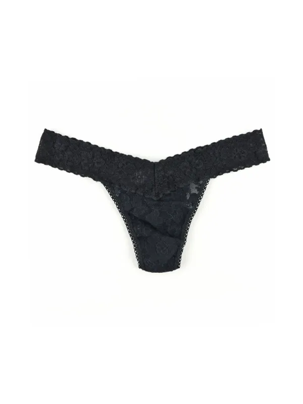 Daily Lace™ Petite Low Rise Thong Black Sale sold by Hanky Panky