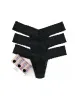 3 Pack Signature Lace® Low Rise Thongs Black sold by Hanky Panky