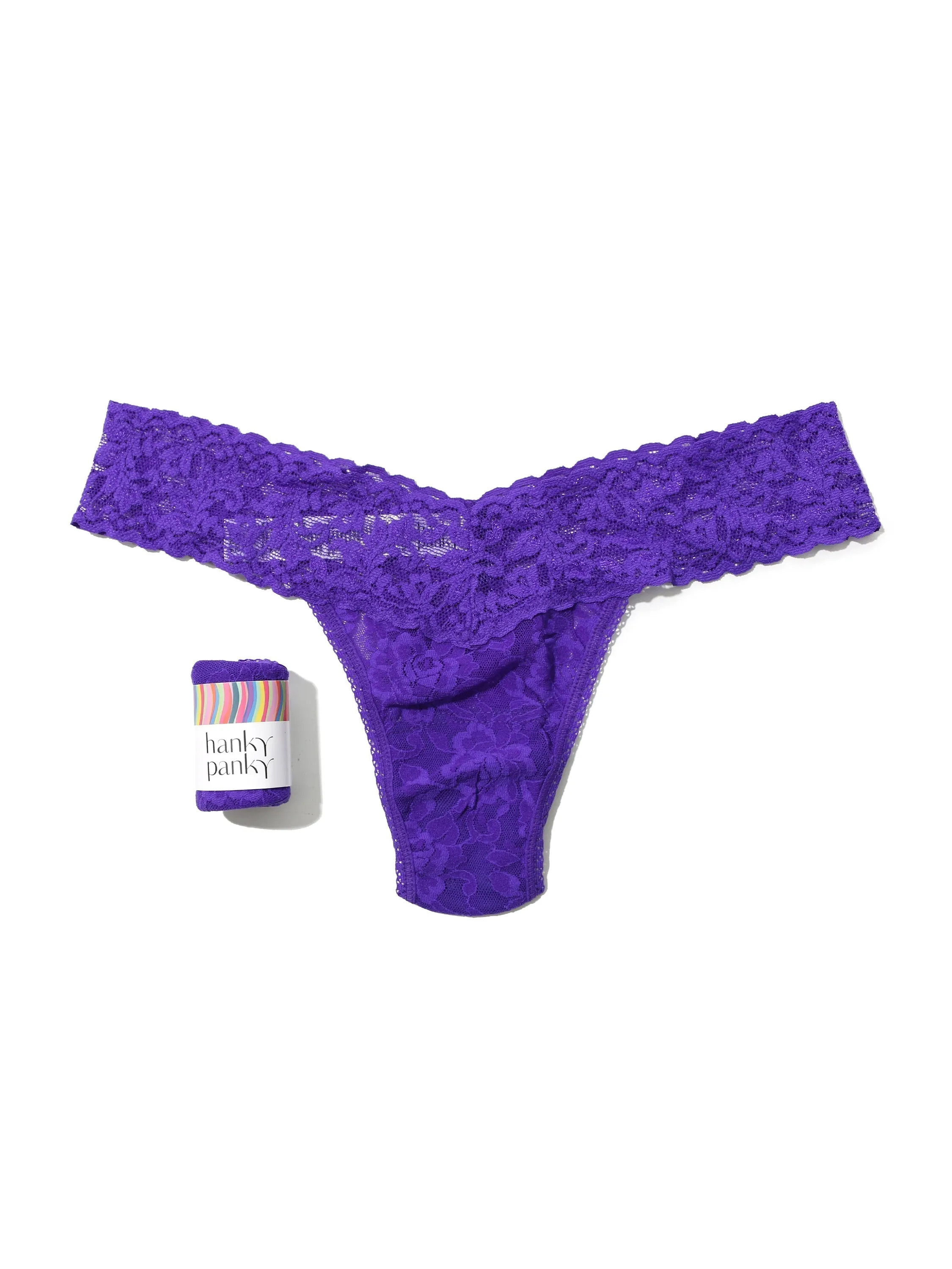 Signature Lace Low Rise Thong Majestic Purple sold by Hanky Panky product image thumbnail 4