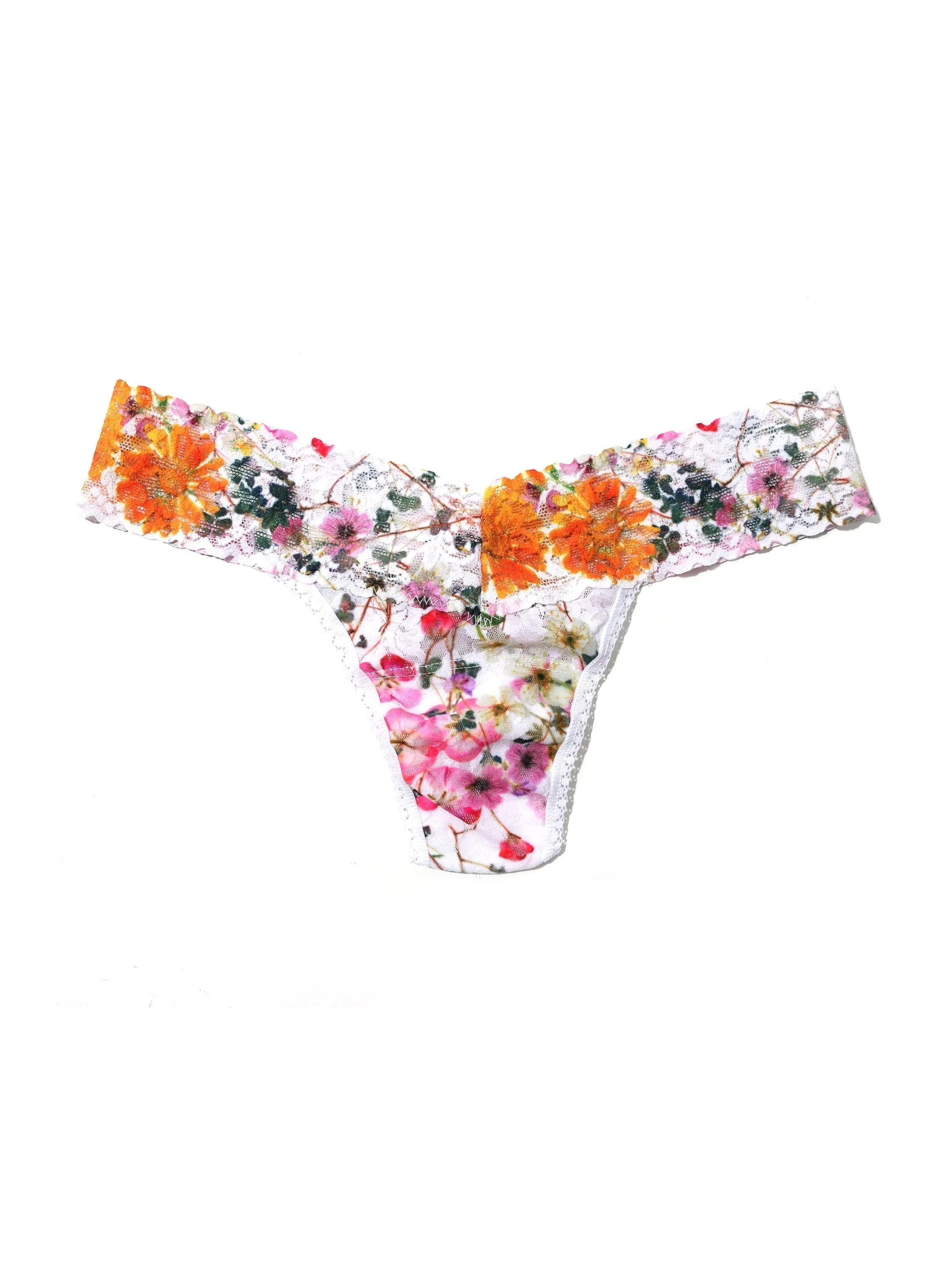 Printed Signature Lace Low Rise Thong Pressed Bouquet Sale sold by Hanky Panky