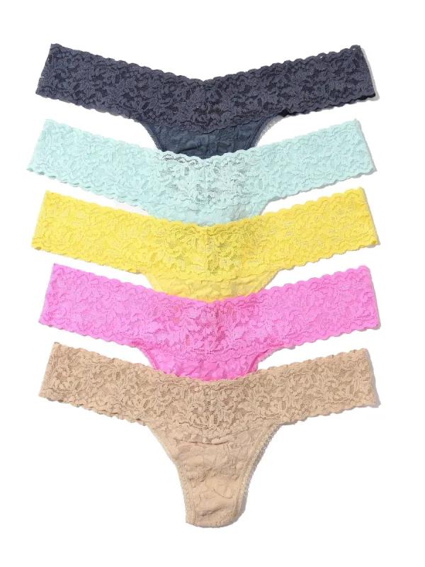 5 Pack Signature Lace Low Rise Thongs In Printed Box Sale sold by Hanky Panky