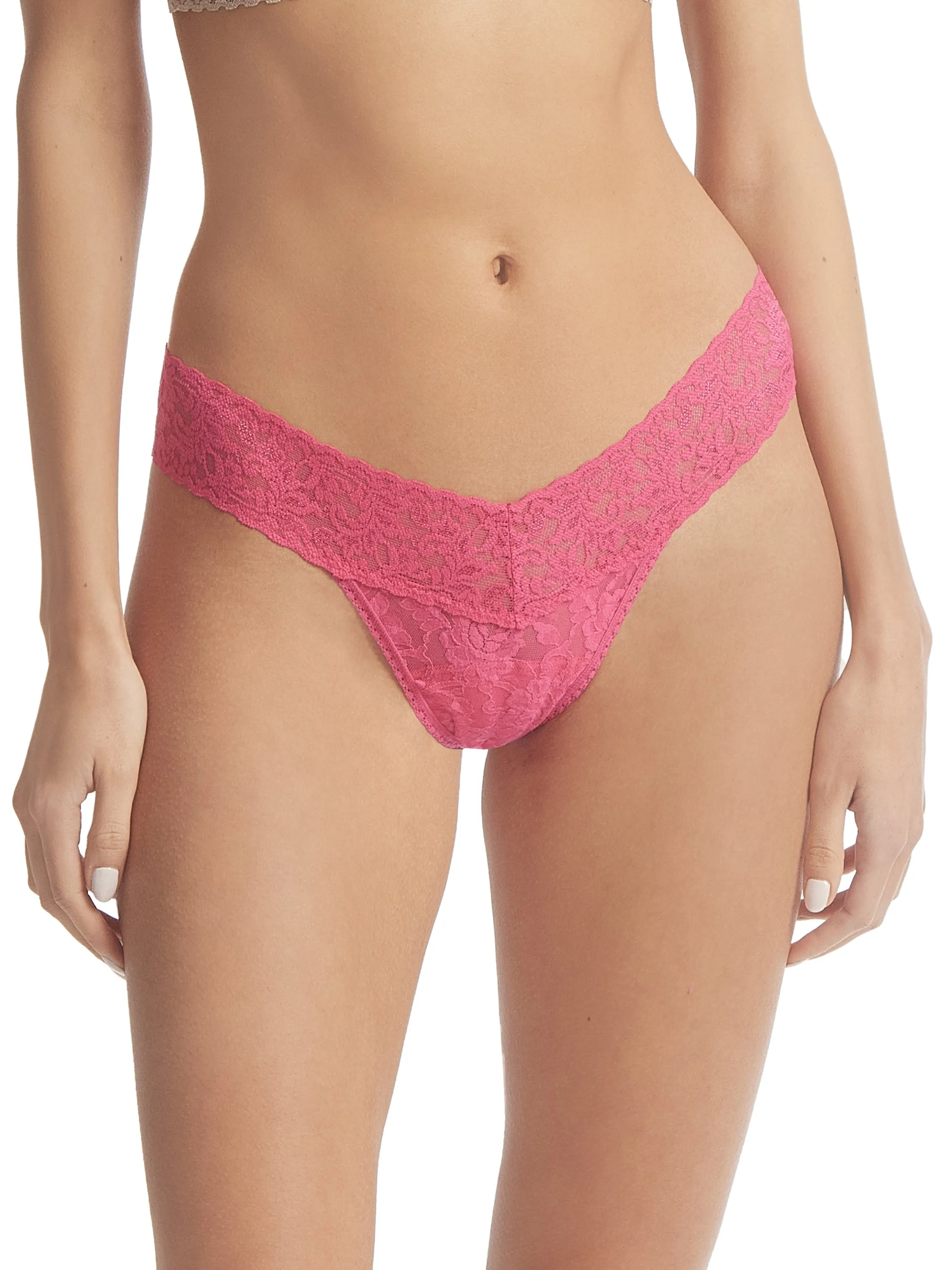 Signature Lace Low Rise Thong Vivid Coral sold by Hanky Panky product image thumbnail 2