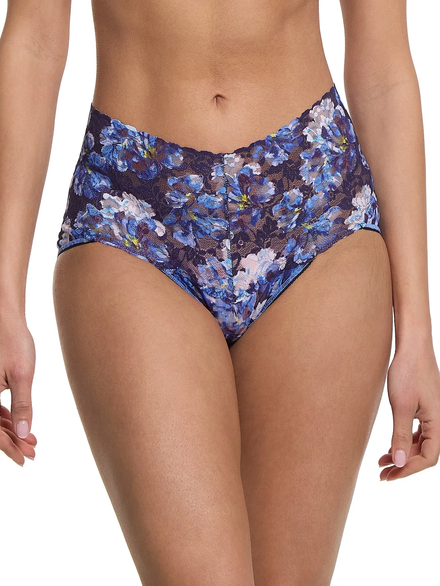 Printed Retro Lace V-Kini Nightfall Purple Sale sold by Hanky Panky