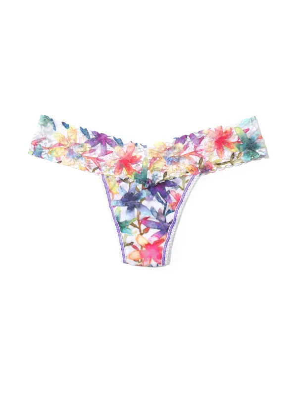 Printed Signature Lace Low Rise Thong Still Blooming Sale sold by Hanky Panky