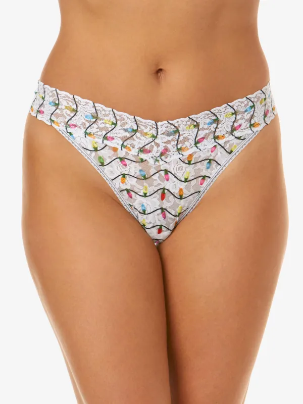 Printed Signature Lace Original Rise Thong Sale Twinkle Sale sold by Hanky Panky