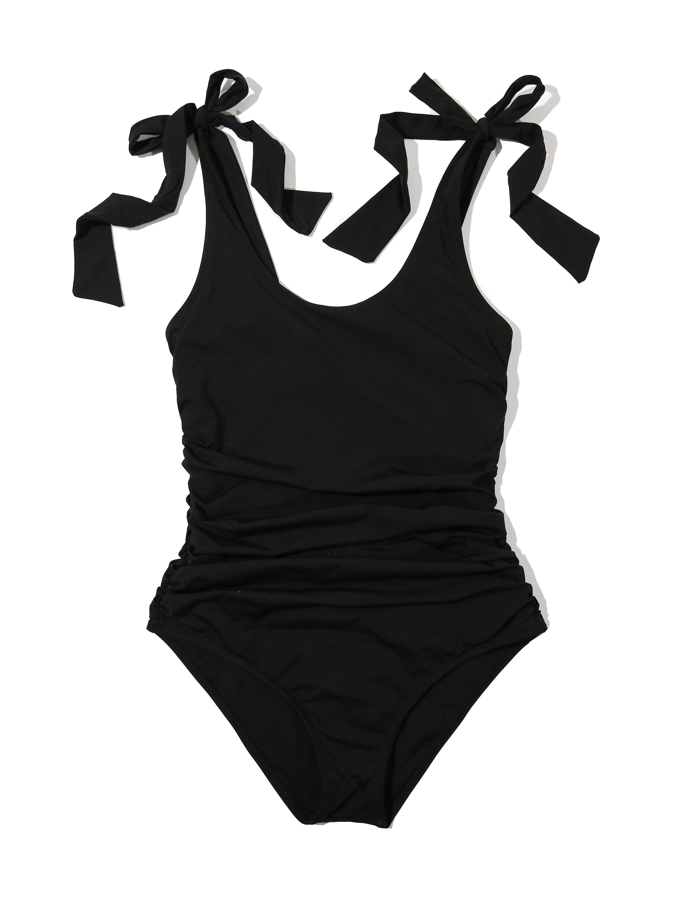 Ruched Bow One Piece Swimsuit Black sold by Hanky Panky