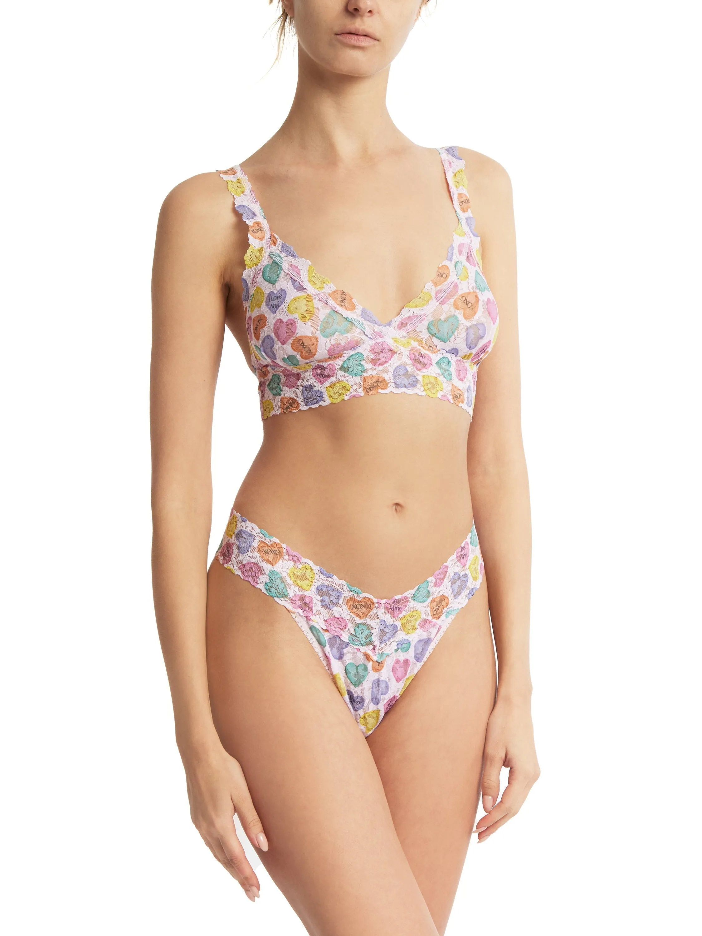 Printed Signature Lace Crossover Bralette Be Mine Sale sold by Hanky Panky product image thumbnail 4