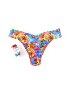 Printed Signature Lace Original Rise Thong Sale Bold Blooms Sale sold by Hanky Panky
