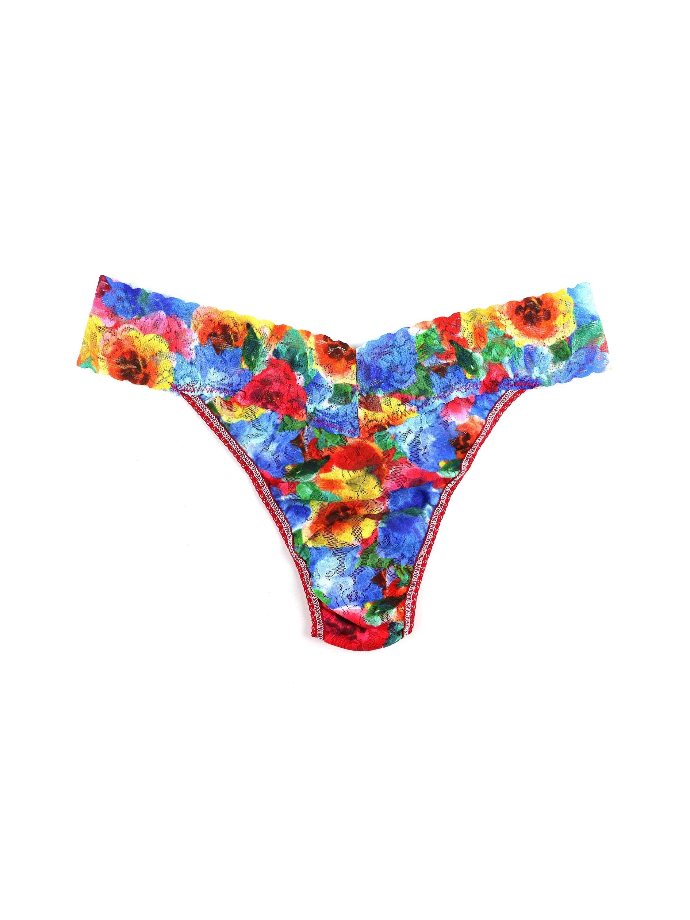 Printed Signature Lace Original Rise Thong Sale Bold Blooms Sale sold by Hanky Panky