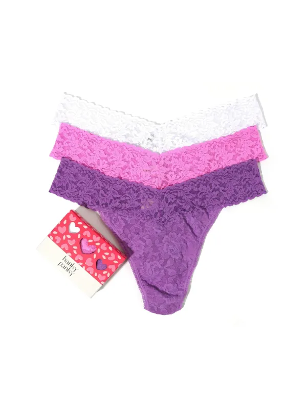 Valentine's Day 3 Pack Original Rise Thongs Sale sold by Hanky Panky