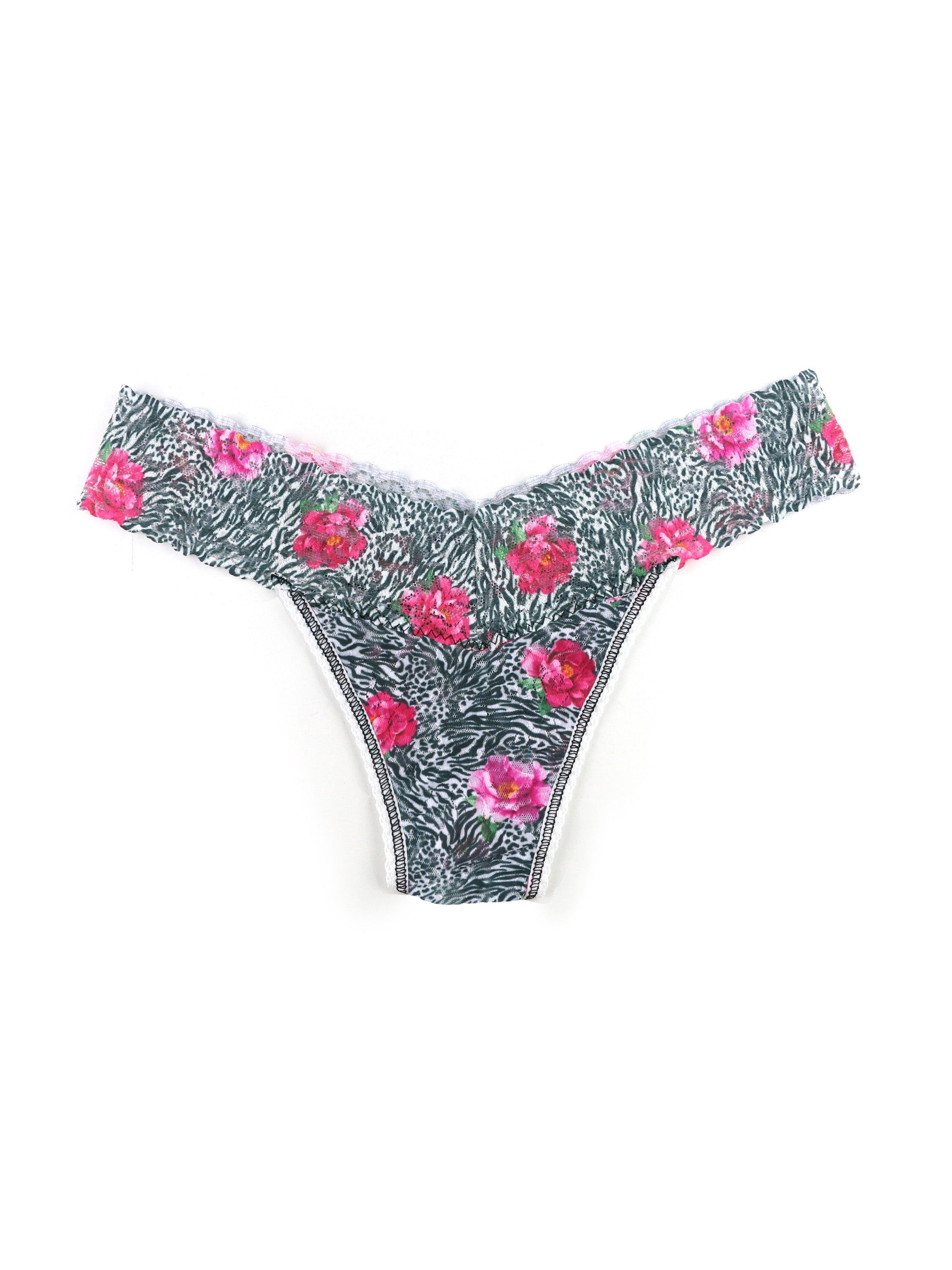Printed Signature Lace Original Rise Thong sold by Hanky Panky