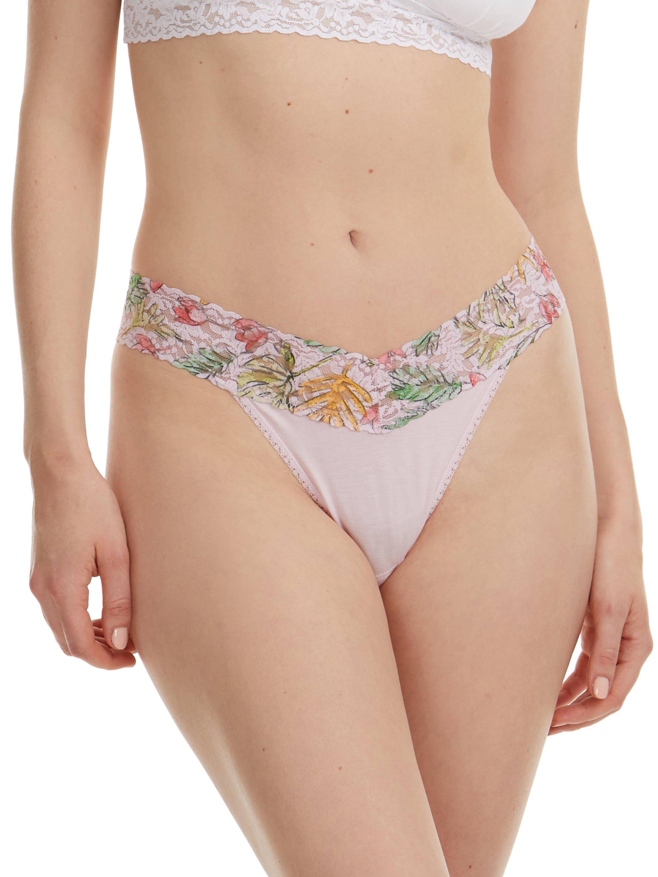 Supima® Cotton Original Rise Thong with Contrast Trim sold by Hanky Panky product image thumbnail 2