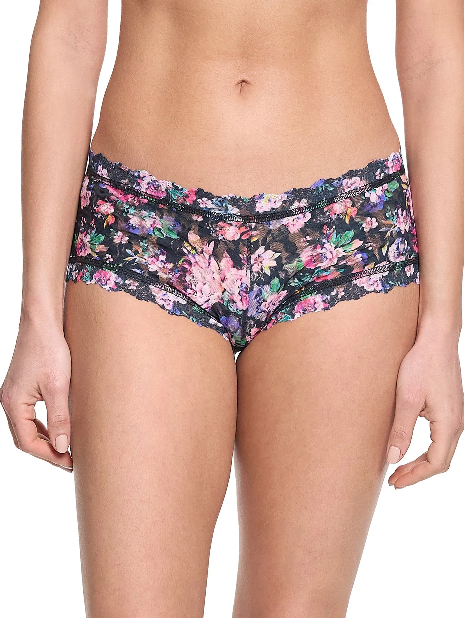Printed Signature Lace® Boyshort Dark Peonies Sale sold by Hanky Panky