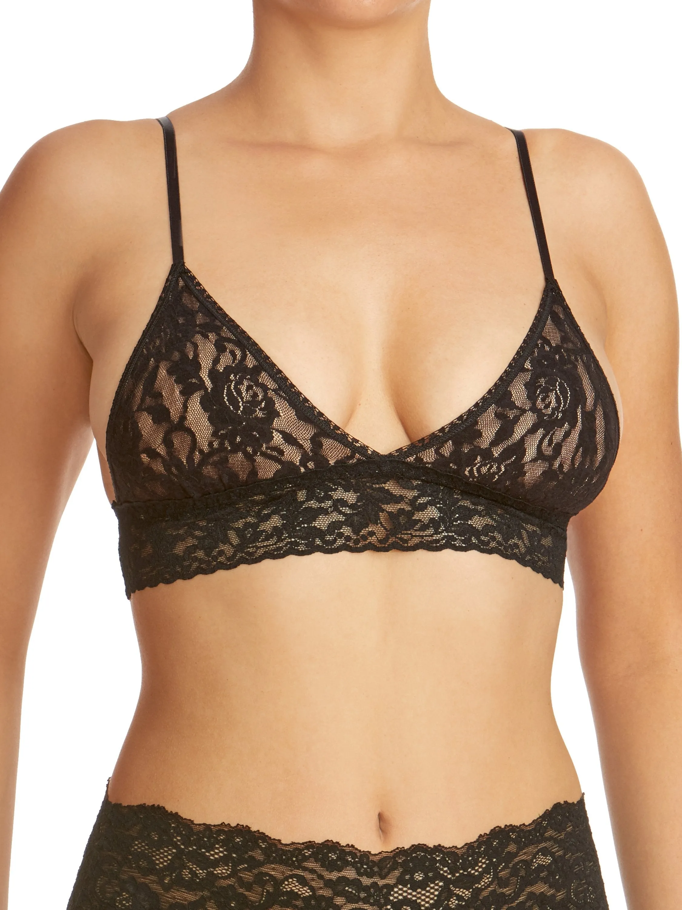 Signature Lace® Padded Triangle Bralette Black sold by Hanky Panky