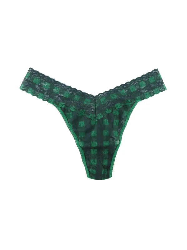 Printed Signature Lace Original Rise Thong Chess Sale sold by Hanky Panky