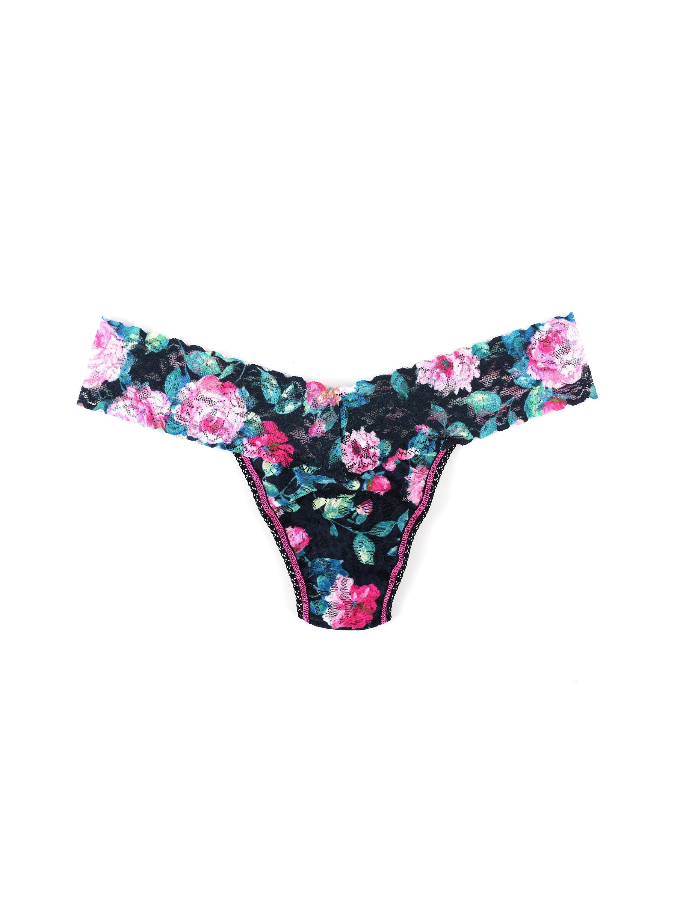 Printed Signature Lace Low Rise Thong sold by Hanky Panky