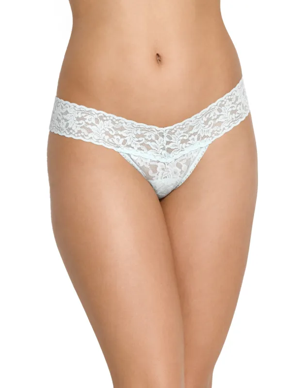 Signature Lace Low Rise Thong Celeste Blue Sale sold by Hanky Panky