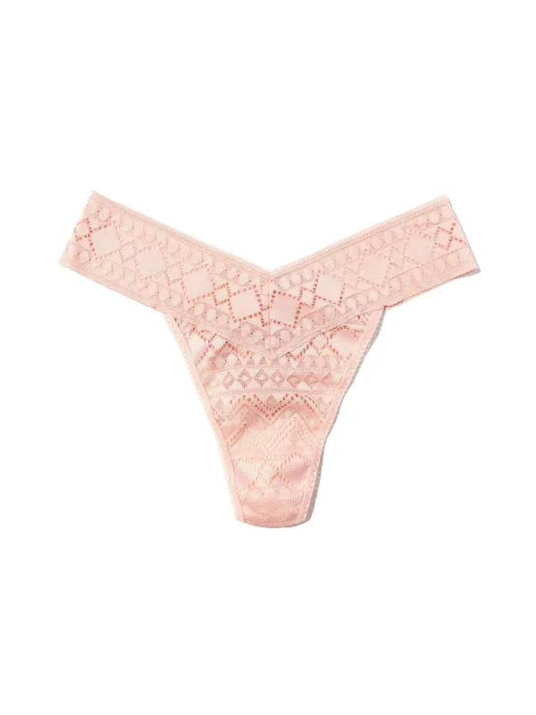 Gem Lace Original Rise Thong Sweet Chamomile Pink Sale sold by Hanky Panky