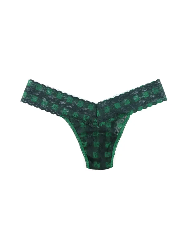 Printed Signature Lace Low Rise Thong Chess Sale sold by Hanky Panky