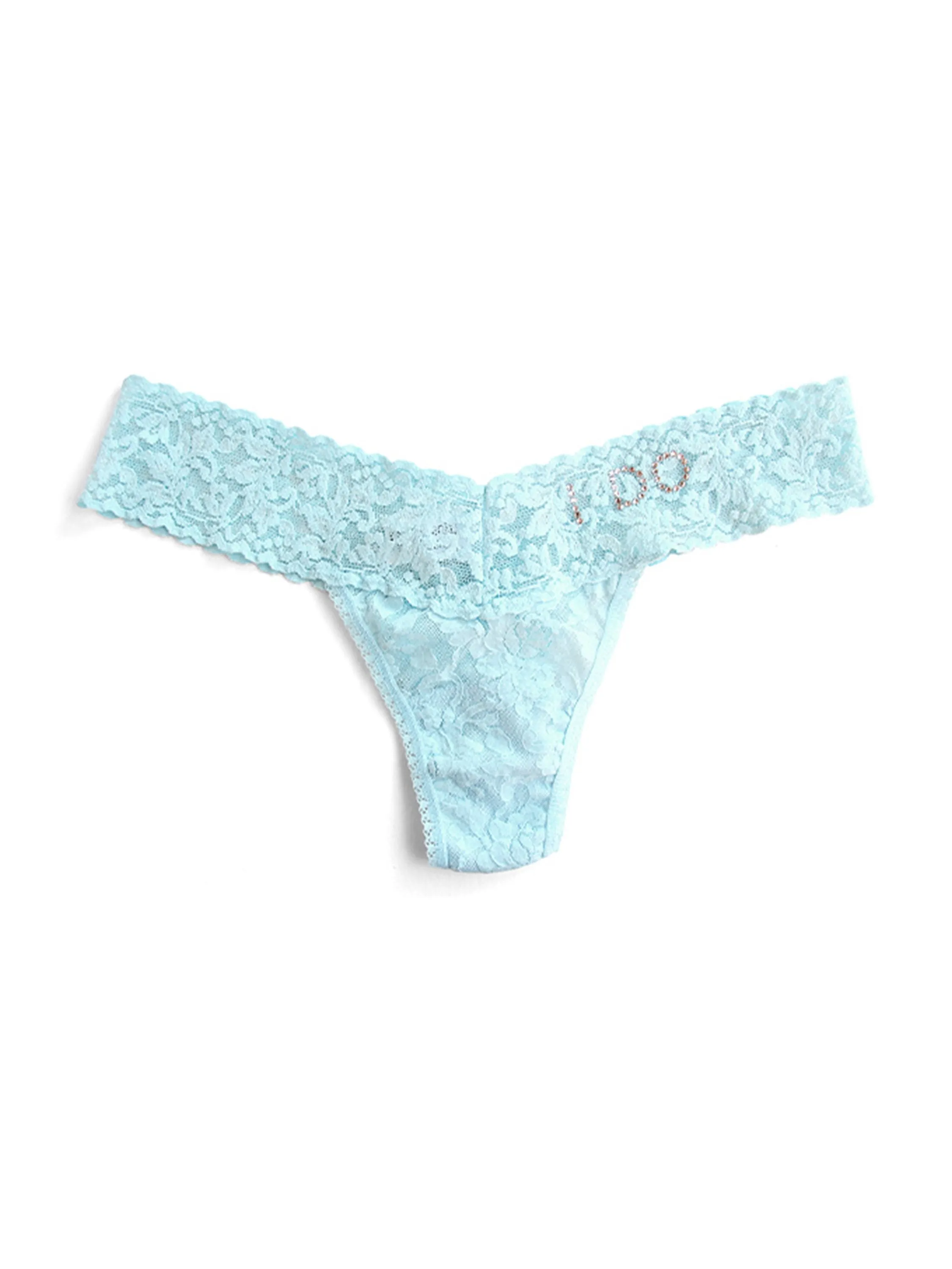 I Do Crystal Signature Lace® Low Rise Thong Celeste Blue sold by Hanky Panky product image thumbnail 2
