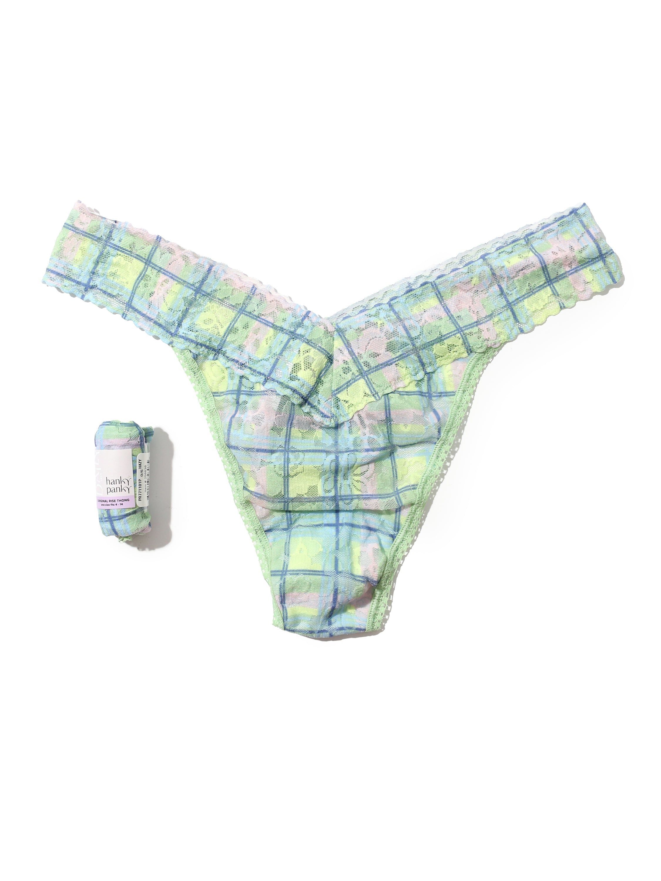 Printed Daily Lace™ Original Rise Thong Hazy Morning Sale sold by Hanky Panky product image thumbnail 4