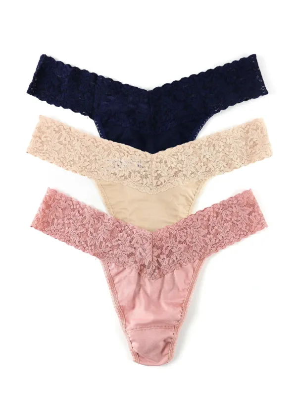 3 Pack Supima® Cotton Plus Size Thongs Neutral 1 sold by Hanky Panky