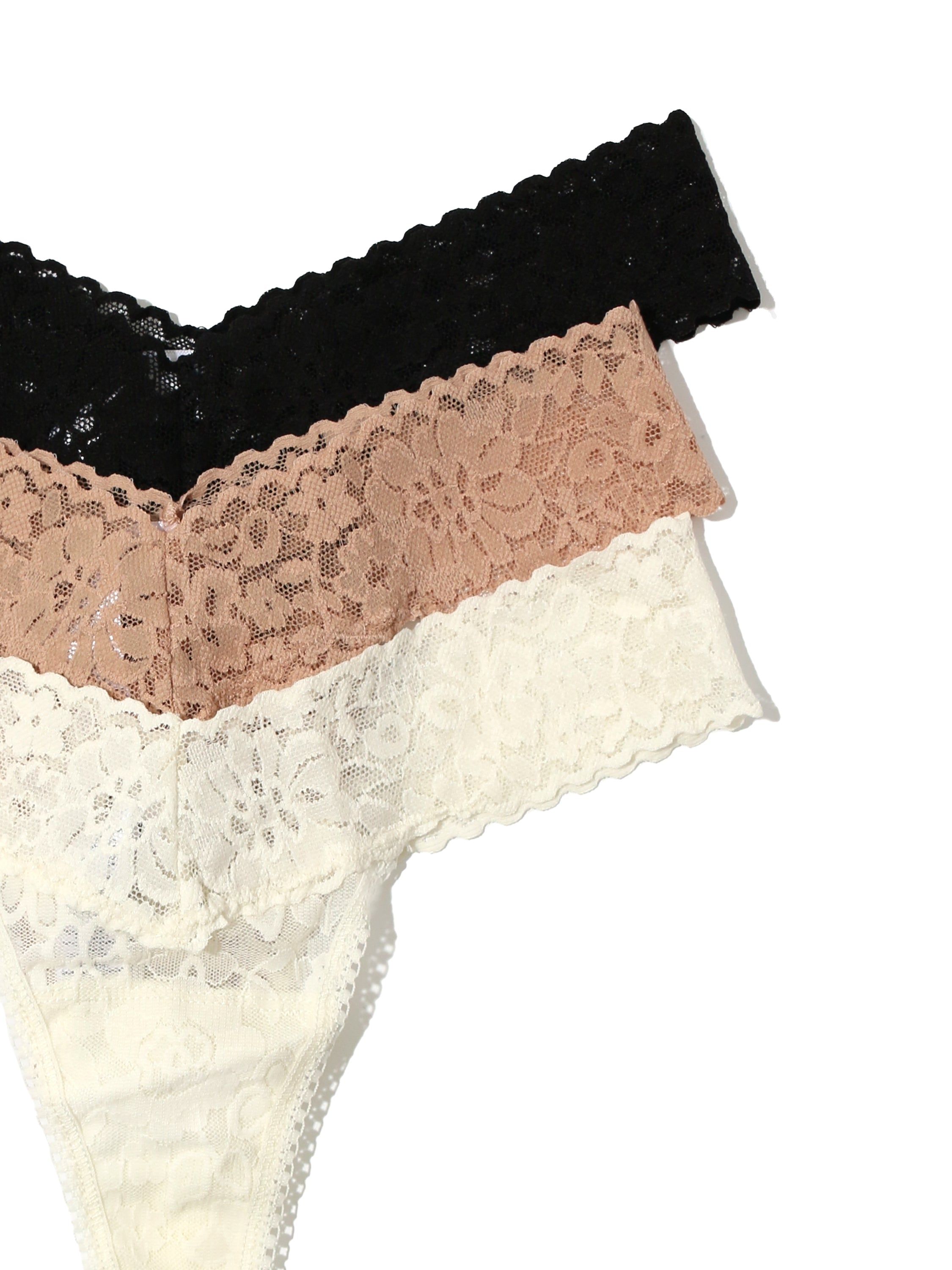 Daily Lace™ Petite Low Rise Thong 3 Pack Exclusive sold by Hanky Panky product image thumbnail 4