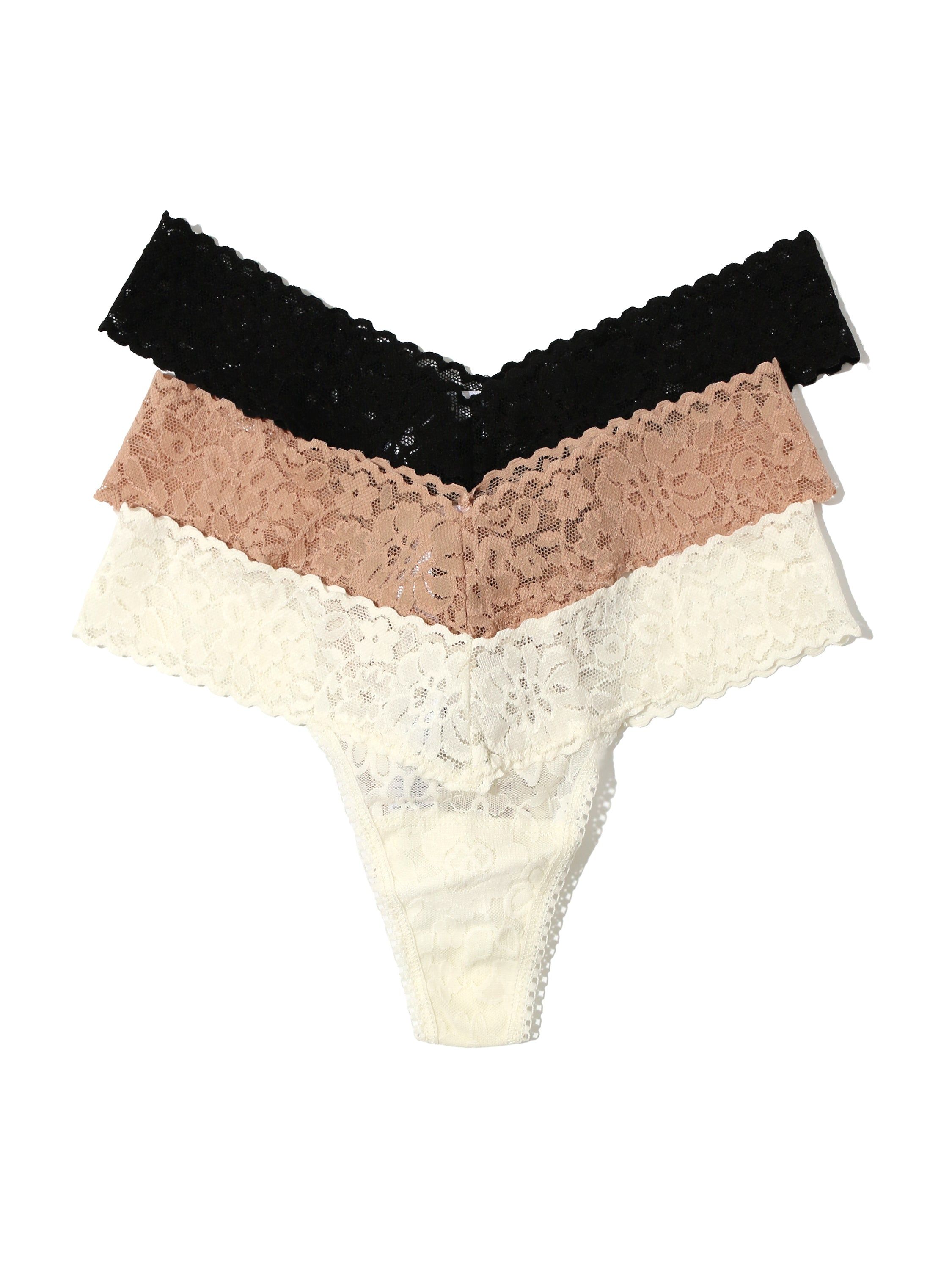 Daily Lace™ Petite Low Rise Thong 3 Pack Exclusive sold by Hanky Panky product image thumbnail 2