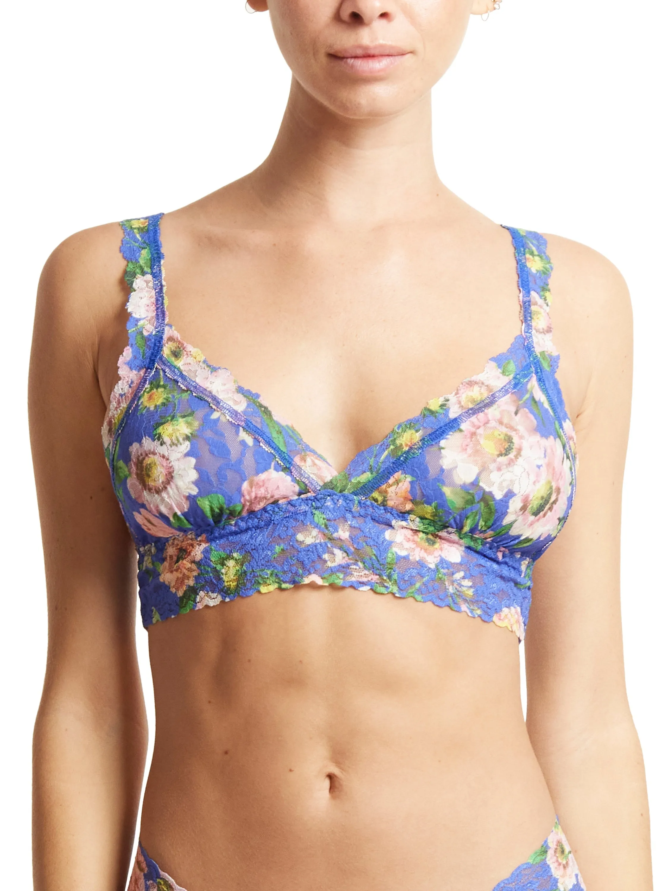 Printed Signature Lace Crossover Bralette Happy Place Sale sold by Hanky Panky