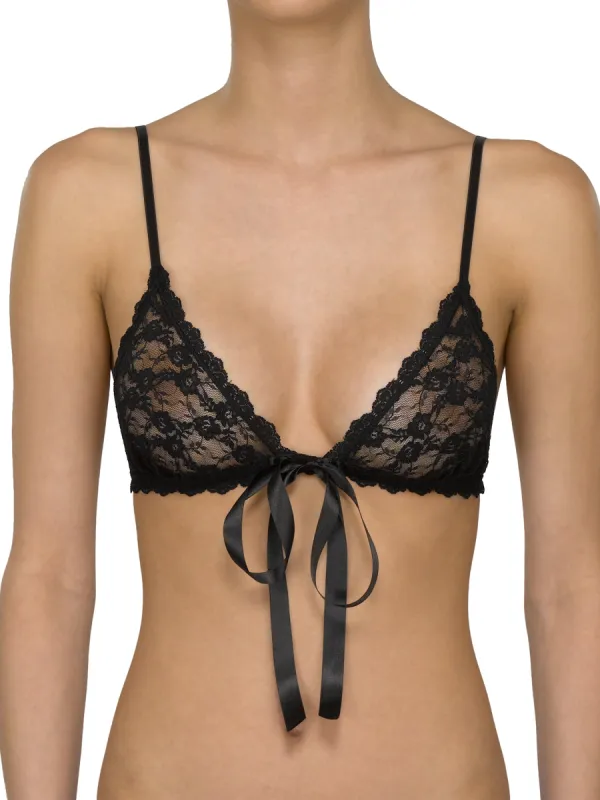 Peek-a-Boo Lace Front Tie Bralette sold by Hanky Panky