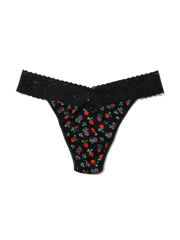 Printed DreamEase® Original Rise Thong English Rose Sale sold by Hanky Panky