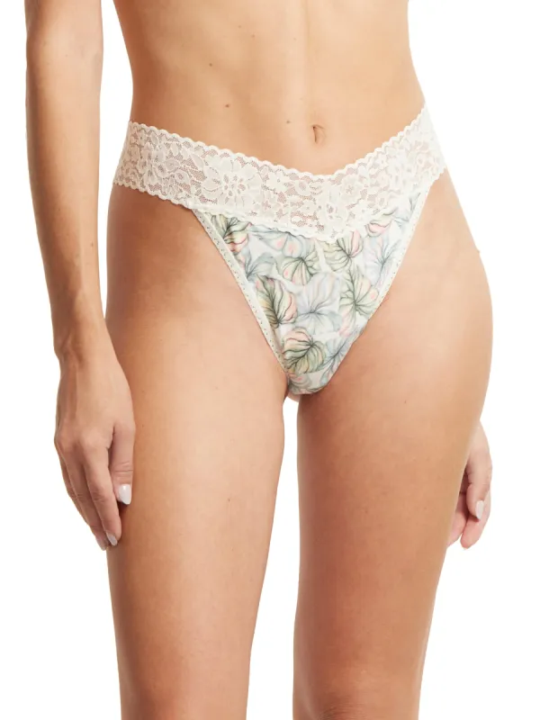 Printed DreamEase® Original Rise Thong Begonia Leaf sold by Hanky Panky