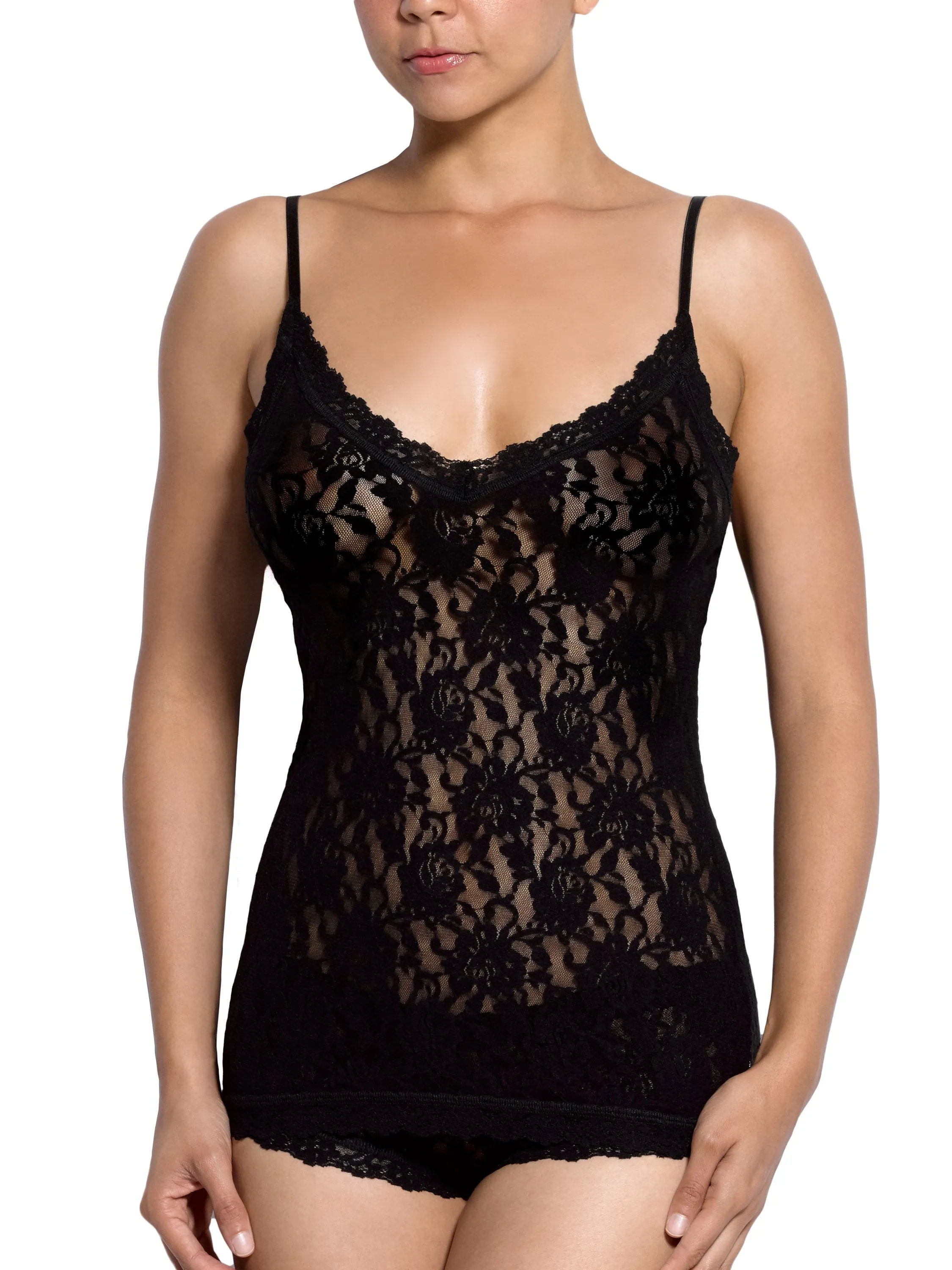 Signature Lace® V-Front Cami Black sold by Hanky Panky