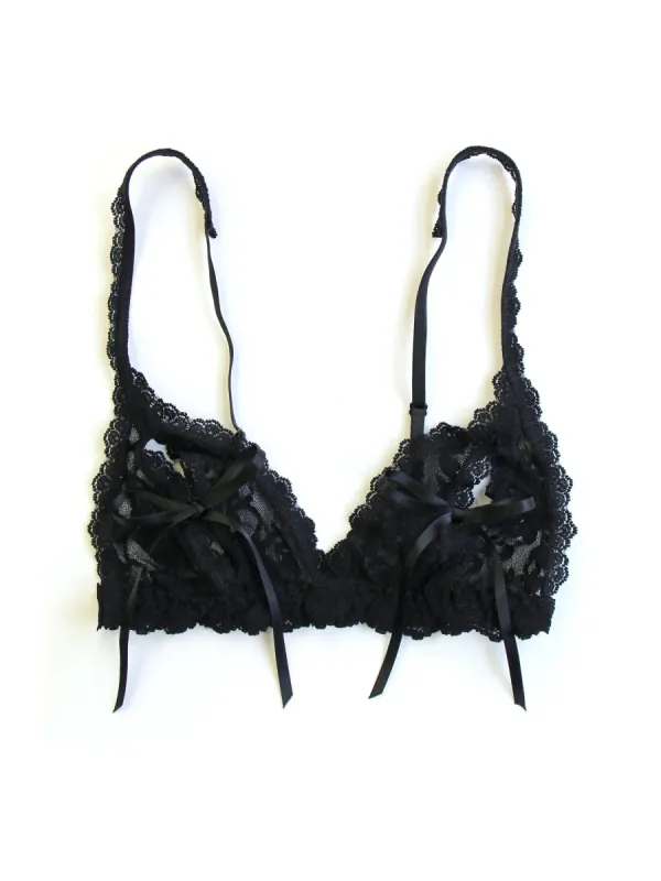 Peek-a-Boo Lace Tie Bralette sold by Hanky Panky